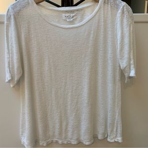 Velvet white tee, size S, EUC.